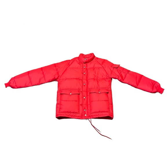 Vintage Swingster 80s Red Puffer Coat M - Picture 1 of 5